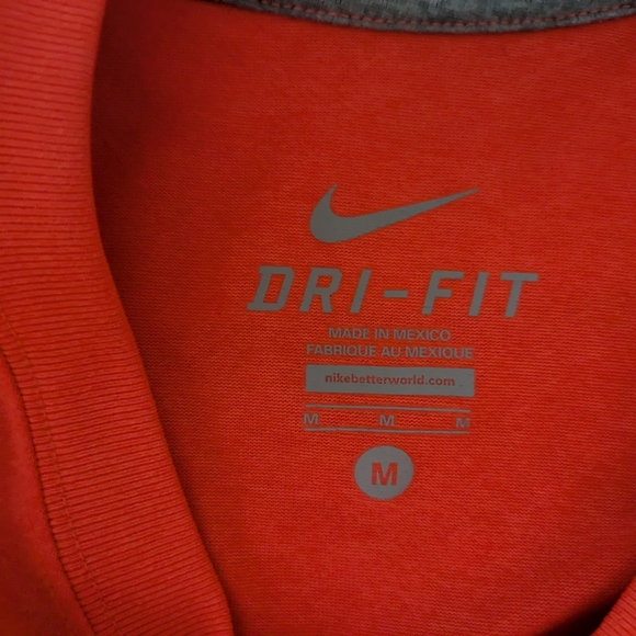 Nike Dri-Fit long-sleeved orange pullover crewneck workout top Women's Sz M - Picture 3 of 12